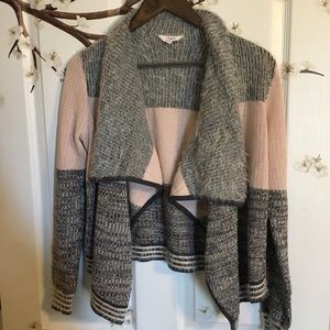 Candie’s - Fuzzy and Soft Pink/Grey/White Sweater